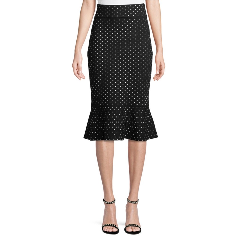 Club Monaco Graciekins Reversible Polka-Dot Midi Skirt Small